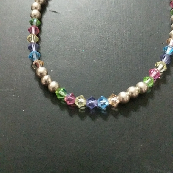 Sterling Silver .925 Pastel Colors Delicate Swarovski Crystal Statement Bracelet - Picture 3 of 3